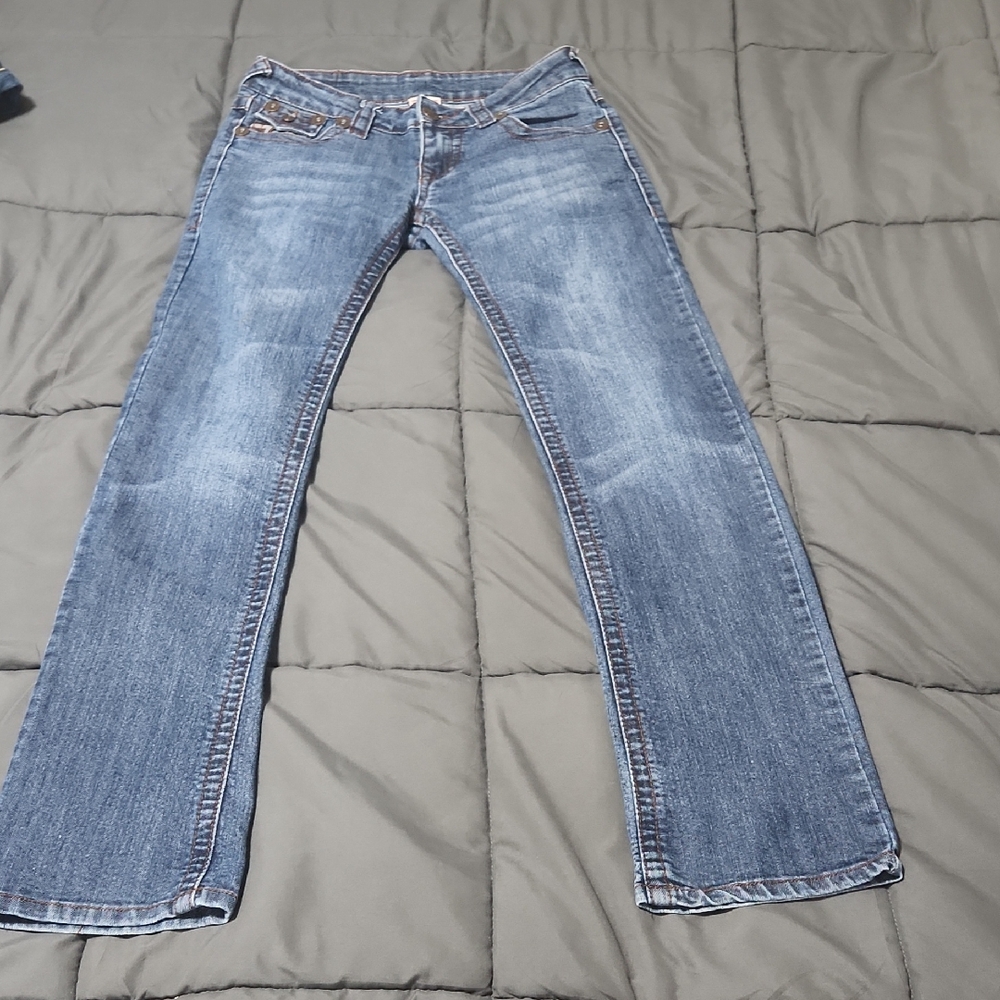 True Religion Blue Straight Leg Jeans